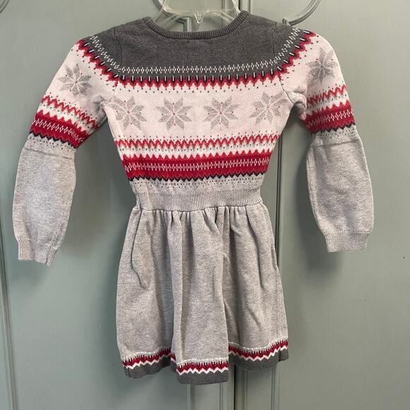Gymboree Girls North Pole Party Sweater Dress Size 7 Snowflake Gray Red Holidays - Picture 5 of 5